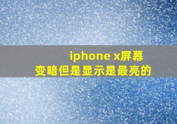 iphone x屏幕变暗但是显示是最亮的